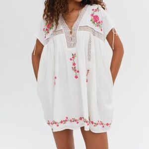 For Love & Lemons Jolene Embroidered Mini Dress Size XSXS / White